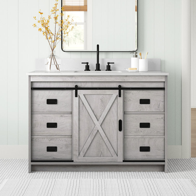 Sand & Stable Jillian 48'' Single Bathroom Vanity with Engineered Stone Top & Reviews Wayfair